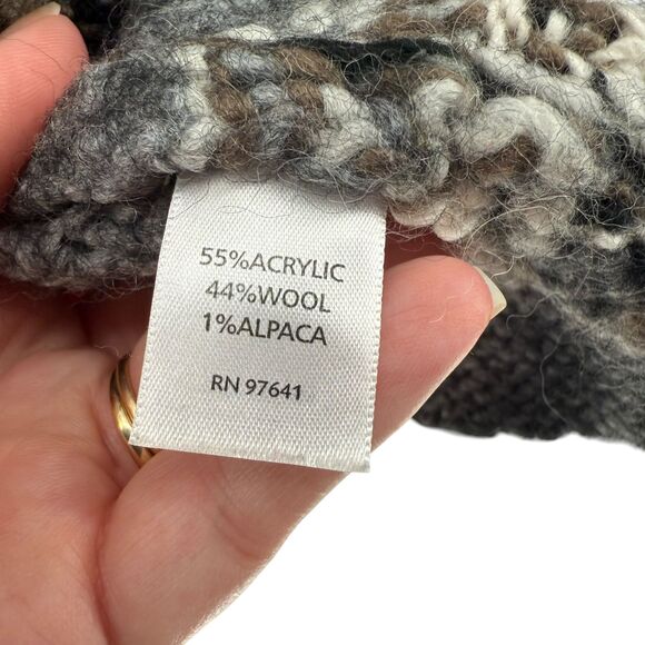 J. Jill Open Knit Cardigan Size MEDIUM Gray Wool Alpaca Blend Nordic Fair Isle - Picture 15 of 16